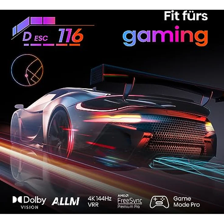 Hisense 85UXKQ 217 cm (85 Zoll) Fernseher, 4K Mini LED ULED, Smart TV, HDR10+, Dolby Vision IQ, Triple Tuner, 144 Hz (VRR), Airplay, Alexa Built-in, Dolby Atmos, Anthrazit (2023) – Bild 4