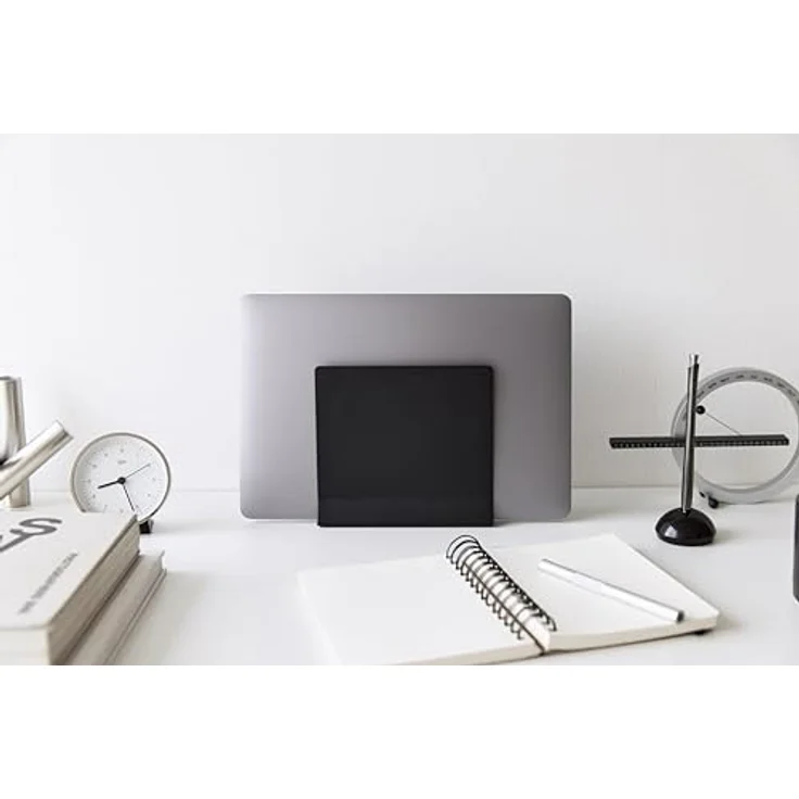 Yamazaki 4499 Tower, Schmaler Laptop-Ständer in Schwarz aus Stahl/Silikon/Polypropylen, minimalistisch, 16 x 5.7 x 15.2 cm – Bild 5