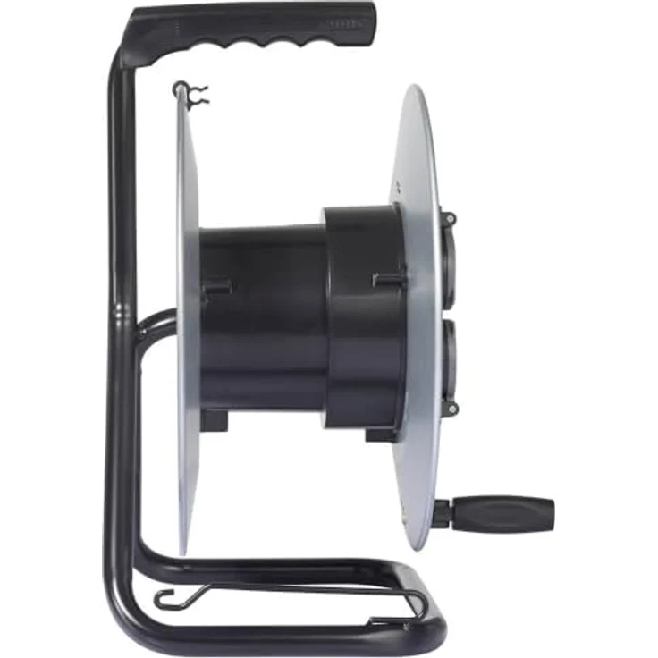 Sygonix SY-6746422 Leer-Kabeltrommel, Metall, 4 Schutzkontakt-Steckdosen, IP44 spritzwassergeschützt, für Kabel bis 50 m – Bild 4