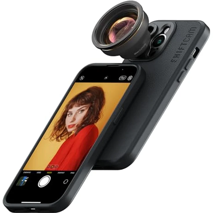ShiftCam Lensultra 60 mm Telo, Tele-Objektiv mit 5x Zoom, für Universal-Kameras, Schwarz/Gold – Bild 1