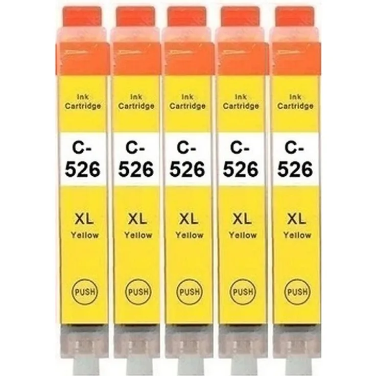 inkpro Kompatible Druckerpatronen PGI-525 & CLI-526, 5-tlg. Set mit XL Füllmengen, Schwarz, Cyan, Magenta, Gelb, Grau für Canon Pixma IP4850, MX895, MG5140, MG8250