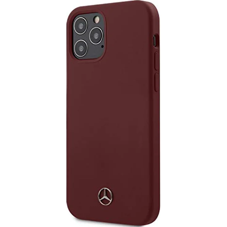 Mercedes-Benz Handyhülle für iPhone 12 / iPhone 12 Pro, Rot Silikon mit 3D Metall Logo, Easy Snap, Fallschutz, Offizielles Lizenzprodukt – Bild 1