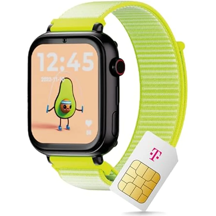Deutsche Telekom SaveFamily SaveWatch+ Kinder Smartwatch mit GPS, Anruf Funktion, SOS, Schulmodus und Telekom SIM-Karte - Schwarz