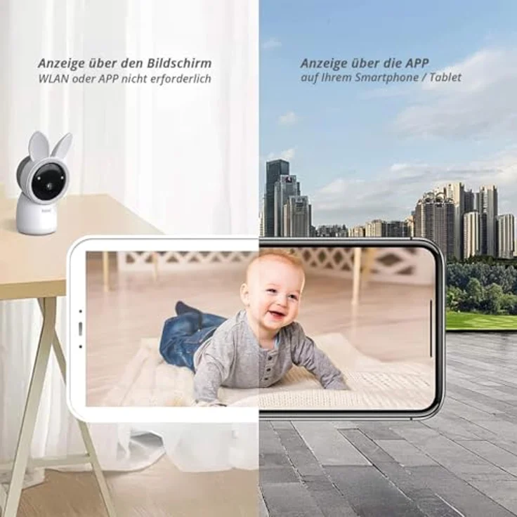 Arenti AINanny A4 Kit Plus, 4 MP Video-Babyphone mit 5 Zoll LCD-Bildschirm, Schwenk- und Neigefunktion, Auto-Tracking, inkl. Nachtsicht und Zwei-Wege-Audio – Bild 5