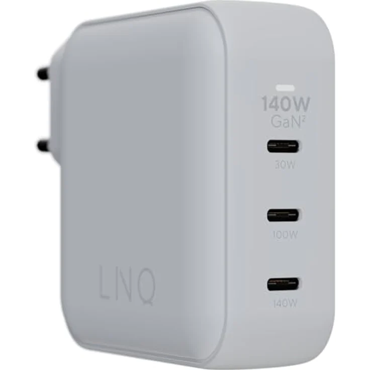 LinQ 140W GaN2 Wall Charger, USB Ladegerät mit 3 USB-C PD-Anschlüssen, Weiss – Bild 6