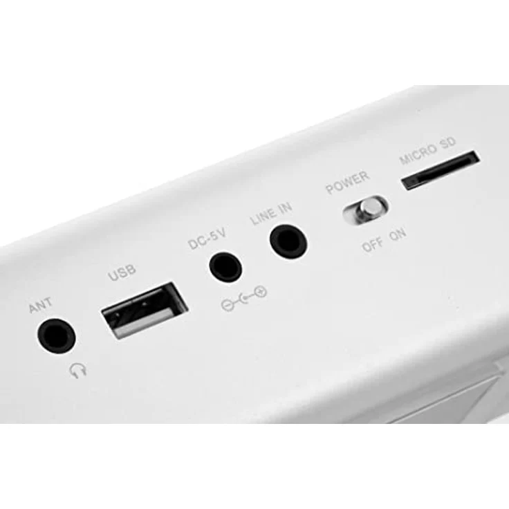 Musicman MA Soundstation Stereo-Lautsprecher mit integriertem Akku und LCD Display (MP3 Player, Radio, MicroSD Kartenslot,USB Steckplatz) silber – Bild 4