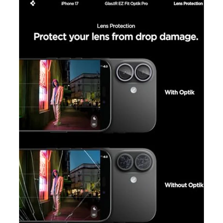 Spigen Glass tR EZ Fit Optik Pro 2 Pack, 9H gehärtete Displayschutzfolie für Apple iPhone 16, iPhone 17 und iPhone 16 Plus, Violett – Bild 5