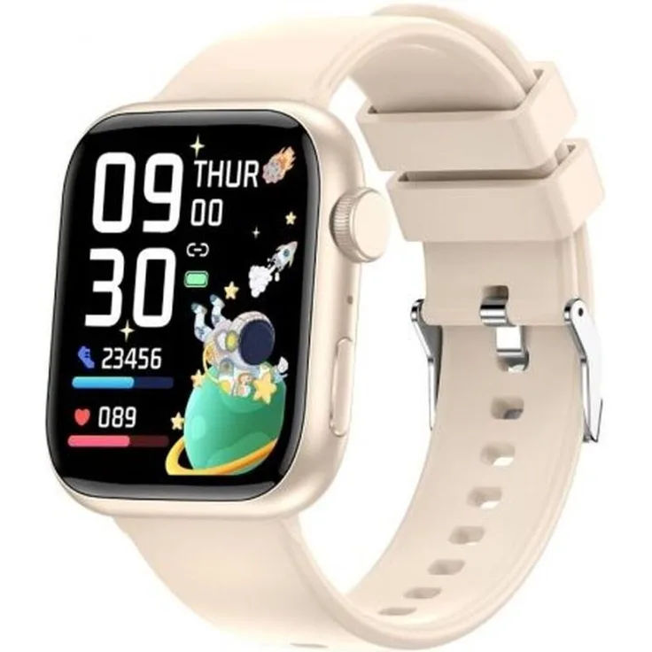 FOREVER IGO Watch 3, Smartwatch in Beige mit 1,8" Display, Bluetooth, Gesundheitsüberwachung und IP67 Wasserbeständigkeit