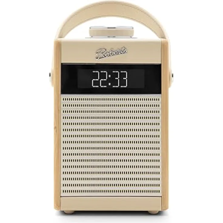 Roberts Radio Rambler Midi Retro-Radiowecker, tragbar, DAB+/FM/Bluetooth, cremefarben, mit USB-Ladefunktion