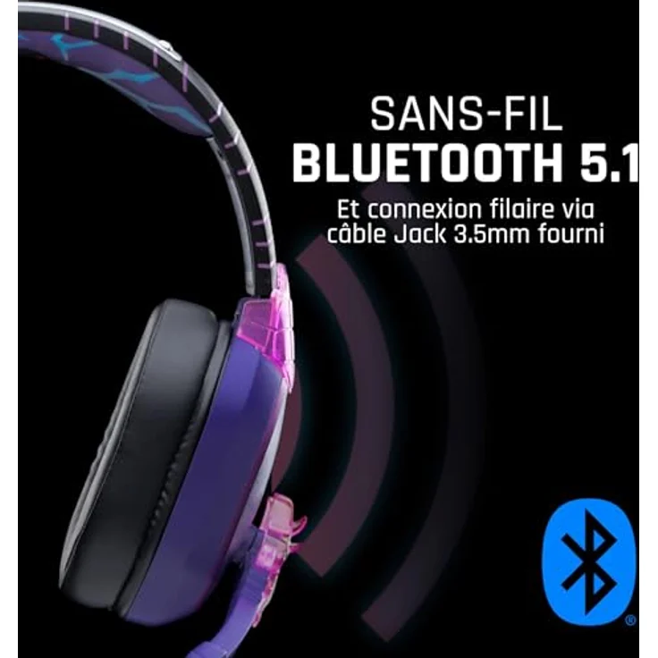 Lexip Casque Sasuke Design by TSUME, Gaming-Headset kabellos mit abnehmbarem Mikrofon, limitierte Serie – Bild 5