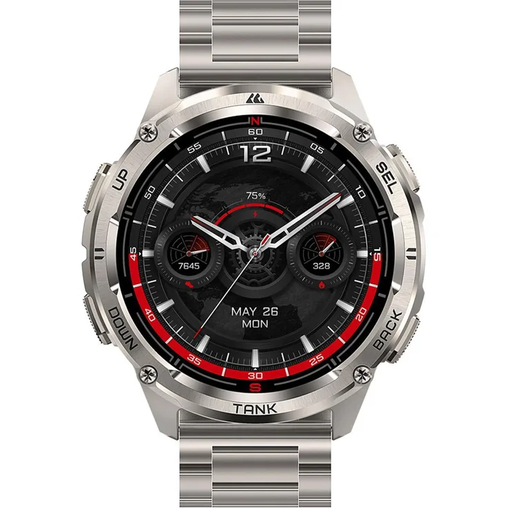 KOSPET TANK T3 Ultra 2, Smartwatch mit 1,43 Zoll AMOLED-Display, GPS und 14 Tagen Akkulaufzeit, Silber
