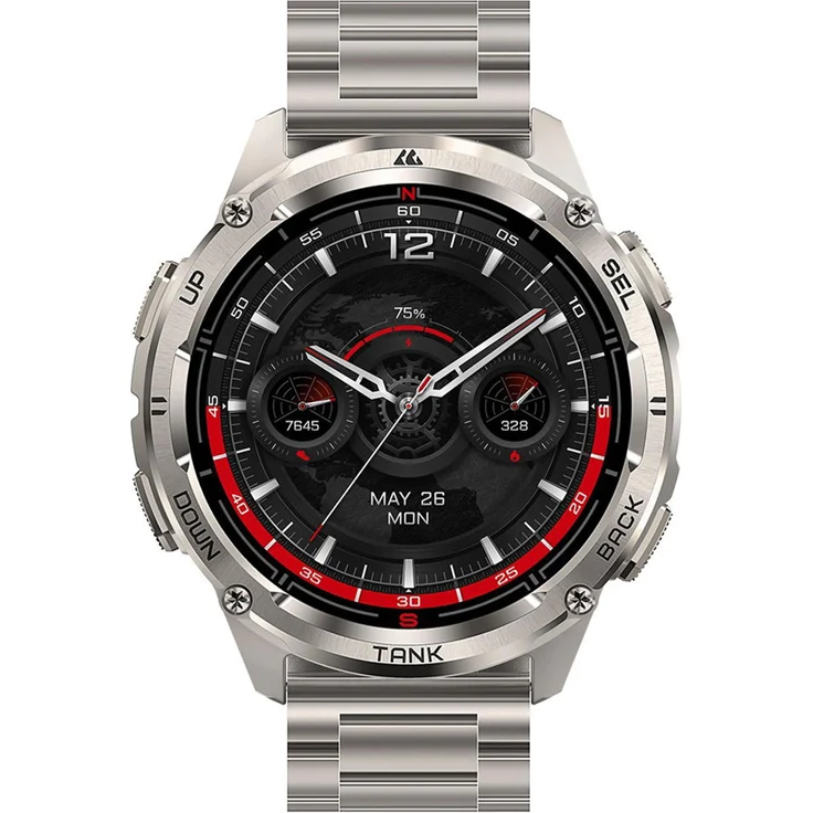 KOSPET TANK T3 Ultra 2, Smartwatch mit 1,43 Zoll AMOLED-Display, GPS und 14 Tagen Akkulaufzeit, Silber