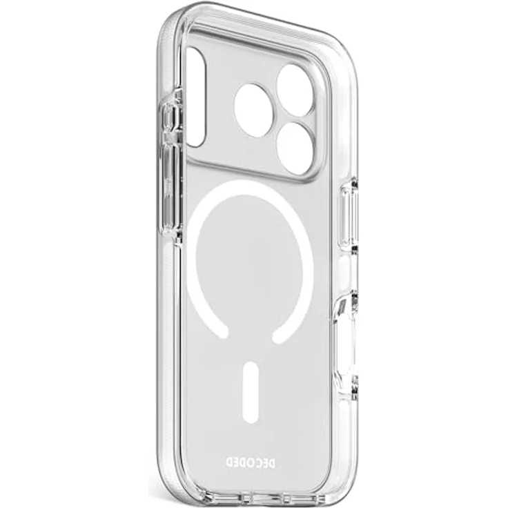 Decoded Transparent Clear Case für iPhone 17 Pro, 100% recyceltes Material, MagSafe-kompatibel, 4 Meter DropTec Schutz, kratzfest, Frosted Weiß – Bild 3