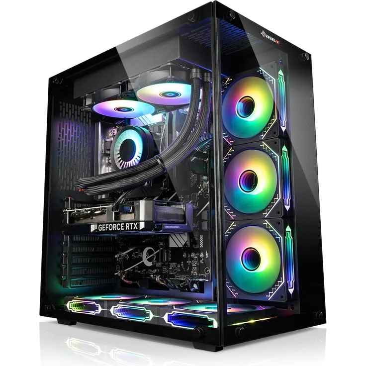 Kiebel Panorama, Desktop-PC mit Intel Core i9-11900KF, 32 GB RAM, 2000 GB SSD und GeForce RTX 4060, Schwarz