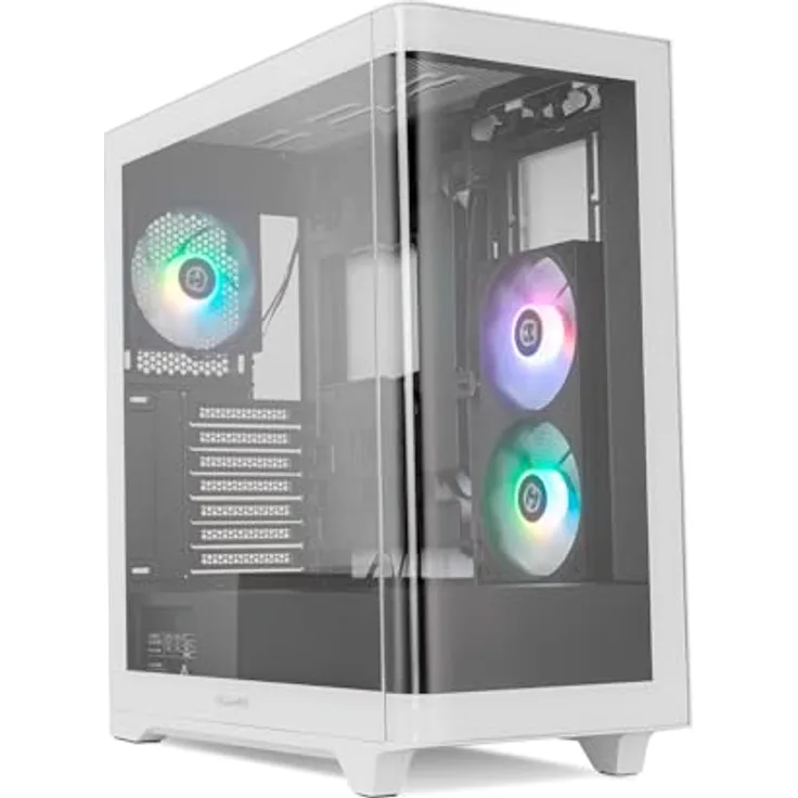NOX Hummer ETHER, Miditower PC-Gehäuse mit gehärtetem Glas, USB-C und Anti-Staubfilter, Schwarz