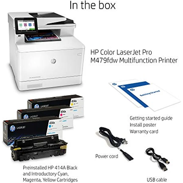 HP Color LaserJet Pro M479fdw Multifunktions-Farblaserdrucker 4-in-1 (Drucker, Scanner, Kopierer, Fax, WLAN, LAN, Duplex, Airprint, 27 Seiten/Min) weiß - Preisvergleich – Bild 3