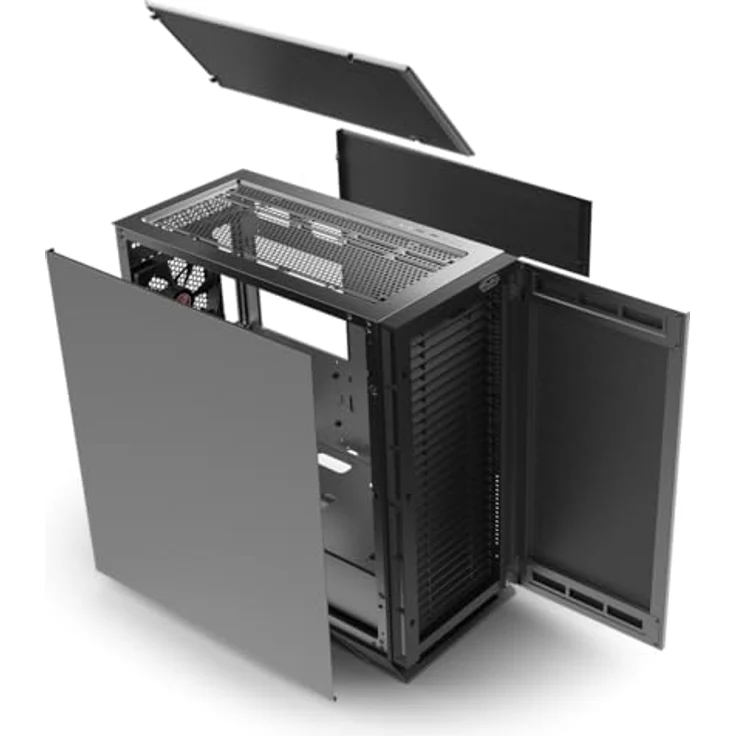 Raijintek Zofos Elite SF4, E-ATX Tower-Gehäuse mit 3x 3,5 Zoll und 4x 2,5 Zoll Einbauschächten, schwarz – Bild 4