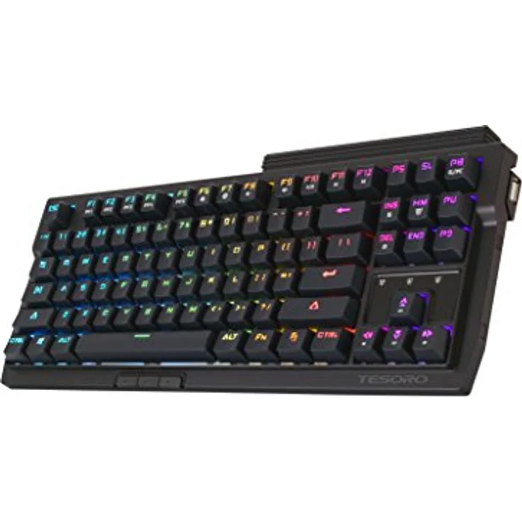 Tesoro Tizona Spectrum Mechanische Gaming Tastatur ohne Numpad RGB Beleuchtung QWERTZ Deutsches Tastaturlayout Keyboard mit 3 Daumentasten Kailh Red Switches – Bild 3