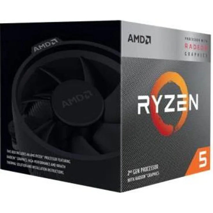 AMD Ryzen 5 3400G, Quad-Core CPU mit 3.7 GHz, 8 Threads, 4 MB Cache, Socket AM4, Boxed