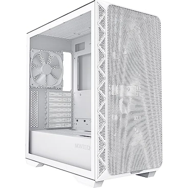 Montech AIR 903 Base, E-ATX Mid Tower-Gehäuse, hoher Luftstrom mit maximaler Kapazität, 3 x 140-mm-PWM-Lüfter vorinstalliert, Seitenteil aus gehärtetem Glas, Mesh-Front, Typ-C, unterstützt