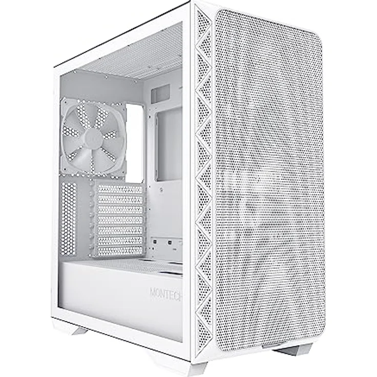 Montech AIR 903 Base, E-ATX Mid Tower-Gehäuse, hoher Luftstrom mit maximaler Kapazität, 3 x 140-mm-PWM-Lüfter vorinstalliert, Seitenteil aus gehärtetem Glas, Mesh-Front, Typ-C, unterstützt – Bild 1
