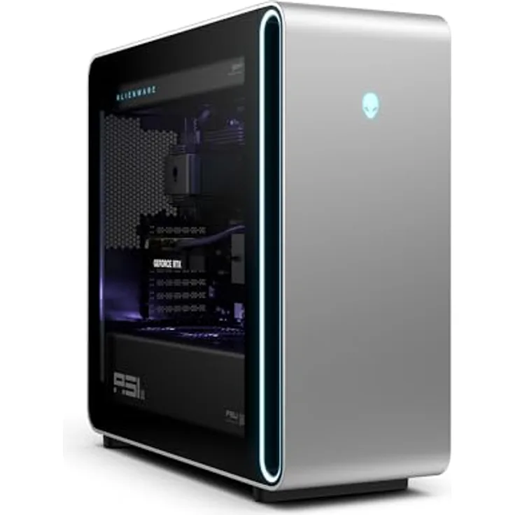 Alienware Area-51 Gaming Desktop, Intel Core Ultra 9 Series 2, Nvidia GeForce RTX 5080, 32GB RAM, 2TB SSD, Flüssigkeitskühlung, Windows 11 Home, AlienFX - Lunar Silver