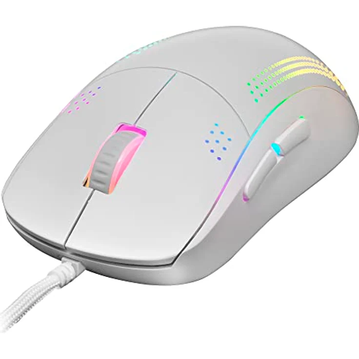Mars Gaming MMPROW Weiß, Ultra-Leichtgewicht Maus für Beidhänder, RGB Chroma, Optisch 32K DPI – Bild 1