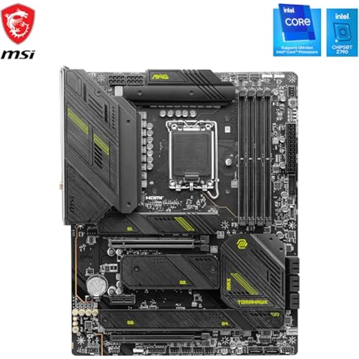 MAG Z790 Tomahawk MAX WiFi Motherboard, ATX - Unterstützt Intel Core Prozessoren der 12. und 13. Generation, LGA 1700, DDR5 7800+MHz/OC, 1 x PCIe 5.0 x16, 1 x M.2 Gen5, 2.5G LAN, Wi-Fi 7 – Bild 2