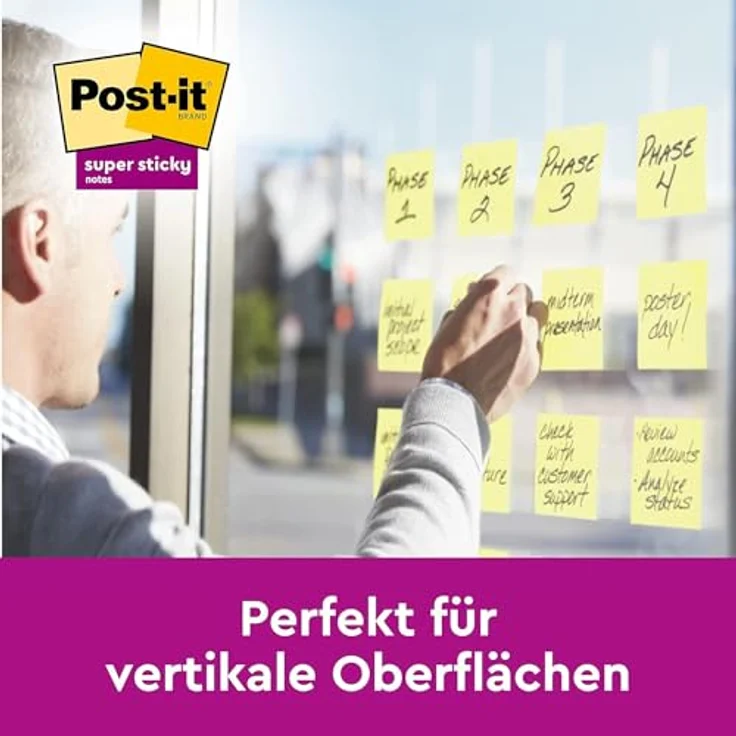 Post-it® Haftnotiz 65416SYP, 76x76mm, 90 Blätter pro Block, 16 Blöcke/Pack, gelb – Bild 6