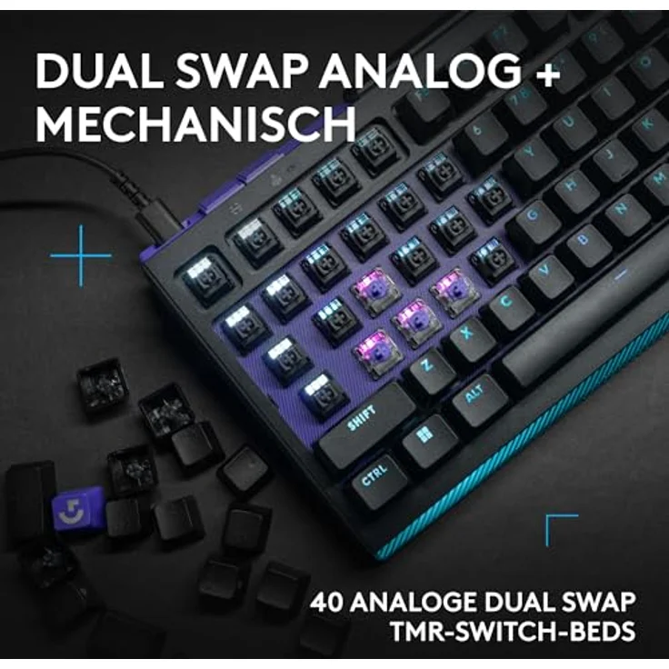 Logitech G G512 X 98 DUAL SWAP, Hot-Swappable Gaming-Tastatur mit 8K-Abfragerate, LIGHTSYNC RGB, DEU QWERTZ - Schwarz – Bild 2