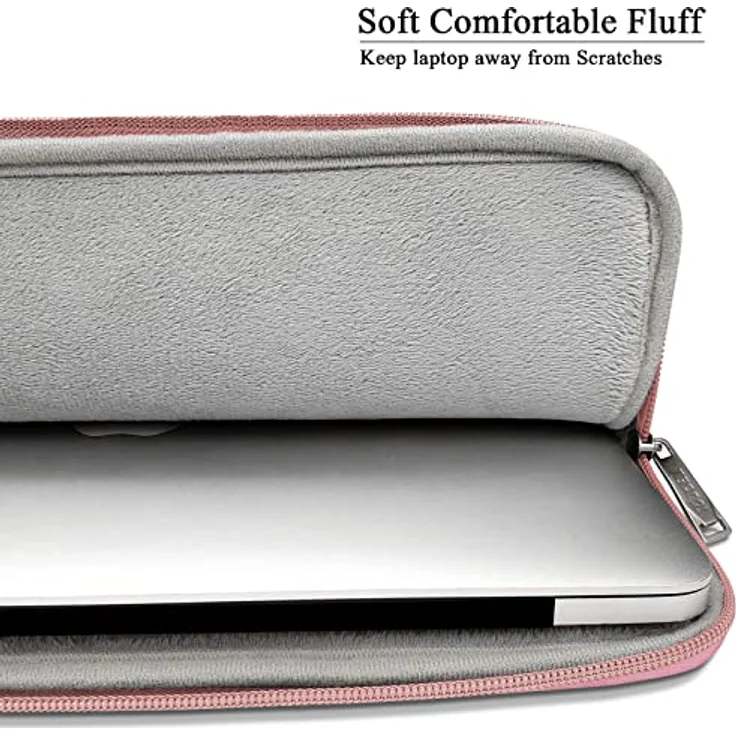 TECOOL Laptop Tasche Hülle für 12,3-13" Surface Pro und MacBook Air Pro, wasserdichte Schutztasche mit stoßfester Polsterung, Rosa – Bild 5