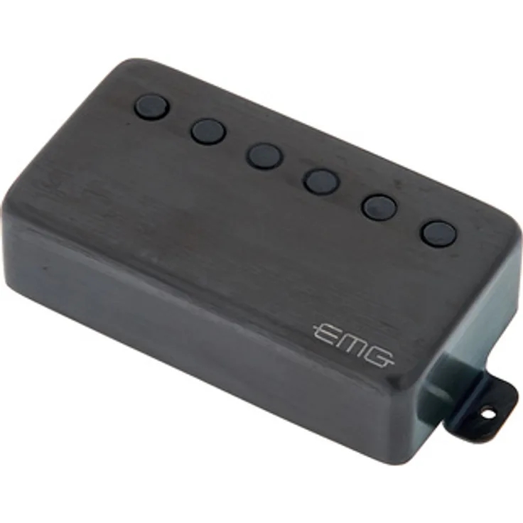 EMG 66 Brushed Black Chrome, aktiver Humbucker Tonabnehmer für Halsposition mit AlNiCo 5-Magneten und Edelstahlgehäuse, Schwarz Chrom (gebürstet)