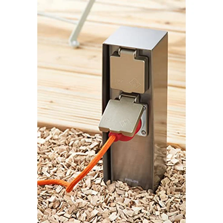 Philips Stromversorgung myGarden, IP44 wetterfest, Edelstahl, 23 x 7 x 7 cm – Bild 2