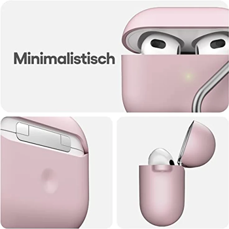 KeyBudz Kopfhörer-Schutzhülle Hybrid Shell für AirPods 3, stoßfest, kratzfest, rosa – Bild 7