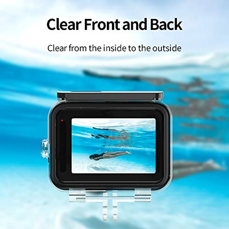 TELESIN Wasserdichtes Gehäuse für GoPro Hero 11 10 9, bis 50 m Unterwasser, transparente Schutzhülle mit Schnellverschluss-Halterung – Bild 4