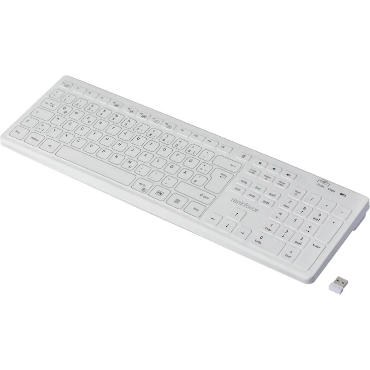 Renkforce RF-WRK-300, Kabellose Hygiene Tastatur mit wasserbeständiger Silikonhülle, Deutsch QWERTZ