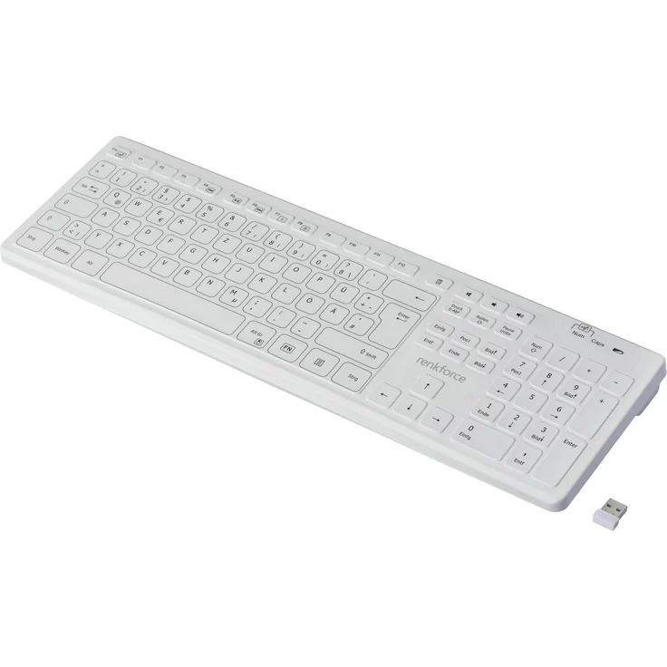 Renkforce RF-WRK-300, Kabellose Hygiene Tastatur mit wasserbeständiger Silikonhülle, Deutsch QWERTZ