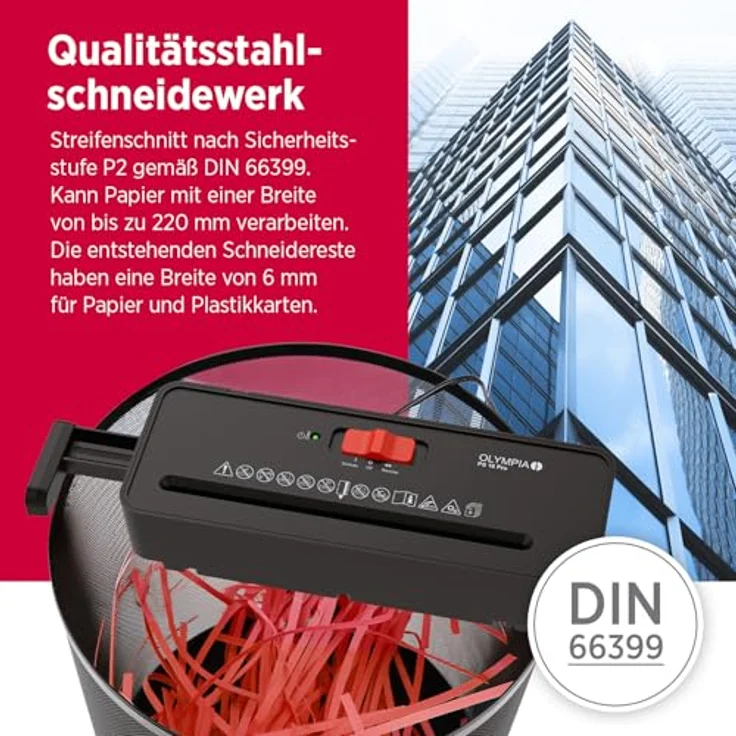 OLYMPIA PS 16 Pro, Aktenvernichter in Schwarz mit leistungsstarker Schneidetechnologie – Bild 4