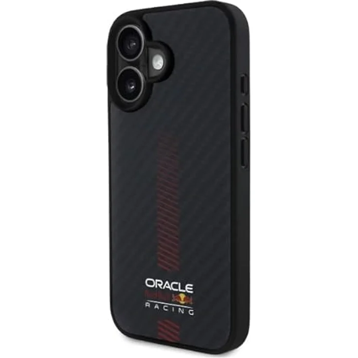 Red Bull Hülle Racing Carbon Powerbar MagSafe für Apple iPhone 16, Smartphone Hülle in Schwarz mit hochwertigem Schutz und ikonischem Rennteam-Design – Bild 2