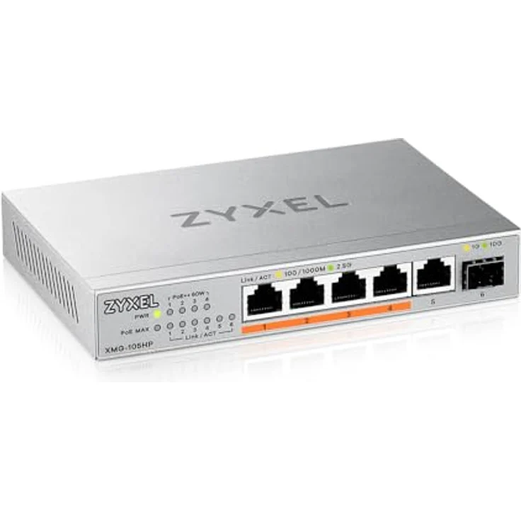 Zyxel 5-Port 2.5GbE Unmanaged PoE++ Switch with 1 Port 10G SFP+ – Bild 1