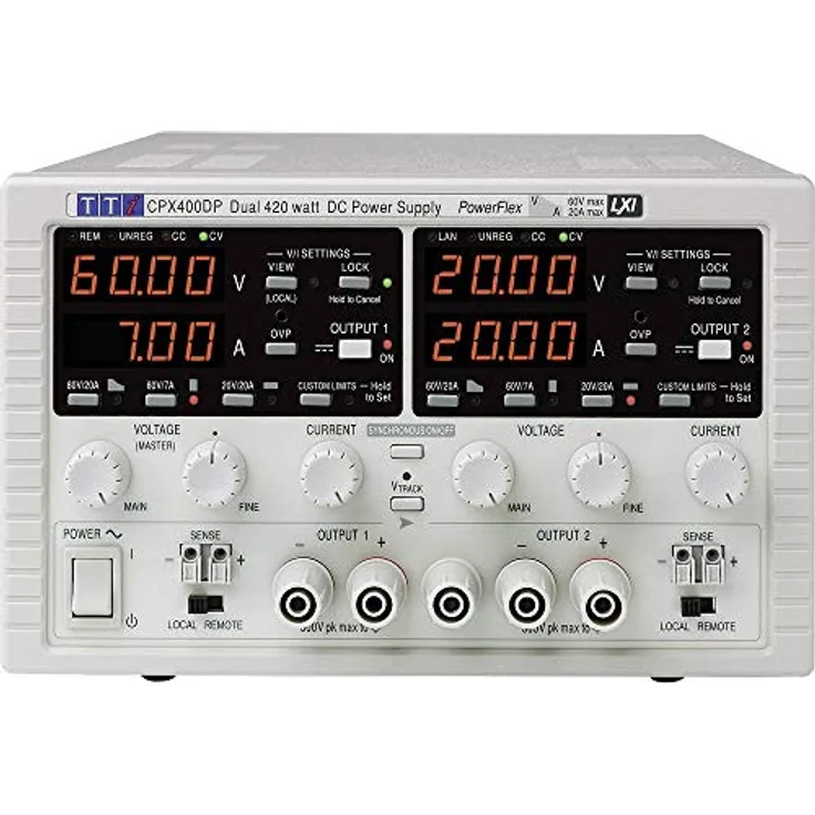 Aim TTi CPX400DP Labornetzgerät, einstellbar 0-60 V/DC 0-20A 840W LAN, LXI, RS-232, USB Anzahl