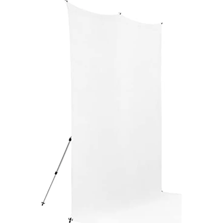 Westcott X-Drop Pro Wrinkle-Resistant Backdrop, 8' x 13' Hochweiss Hintergrundleinwand mit 5 Ösen und Stangentasche – Bild 3