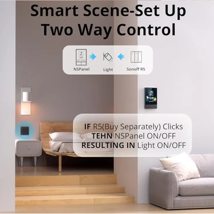 Sonoff NSPanel-US, Smart Home Hub mit HMI-Steuerung und intelligenter Temperaturregelung, Schwarz – Bild 8