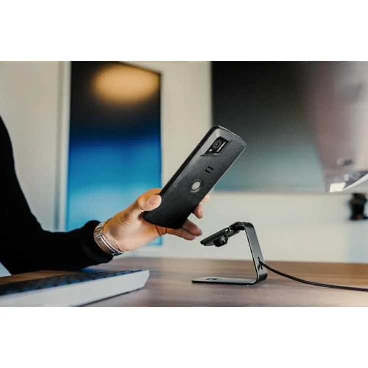 Crosscall X-DockE Ladestation 3A, Ladegerät mit 1x USB-C®, elegantes Metalldesign, Schwarz – Bild 3