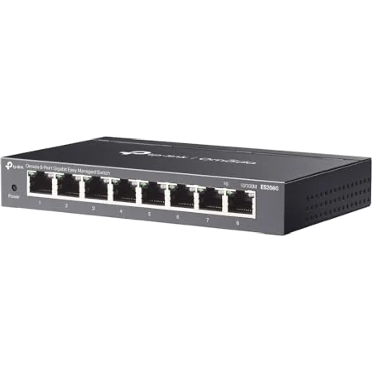 TP-Link Omada ES208G, 8-Port Gigabit-Easy-Managed-Switch mit VLAN, QoS, lüfterlosem Design, Schwarz – Bild 4