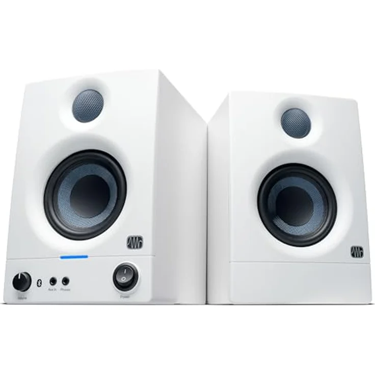 PreSonus Eris 3.5BT Gen 2, 3,5"-Aktivlautsprecher für Multimedia, Gaming, Studio-Musikproduktion mit Bluetooth, 50 W Leistung, Weiß – Bild 4