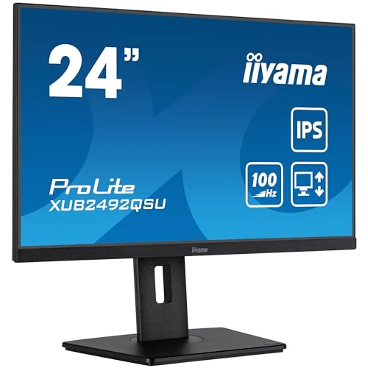 iiyama Prolite XUB2492QSU-B1 60,5cm 23,8" IPS LED-Monitor WQHD 100Hz HDMI DP USB3.2 USB-C3.2 Slim-Line Höhenverstellung Pivot FreeSync schwarz – Bild 1