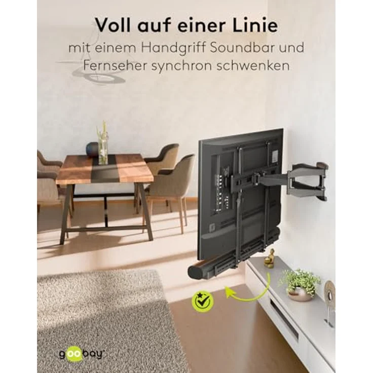 Goobay Universal Soundbar Halterung für TV mit max. Traglast 15 kg, VESA-kompatibel, schwarz – Bild 6