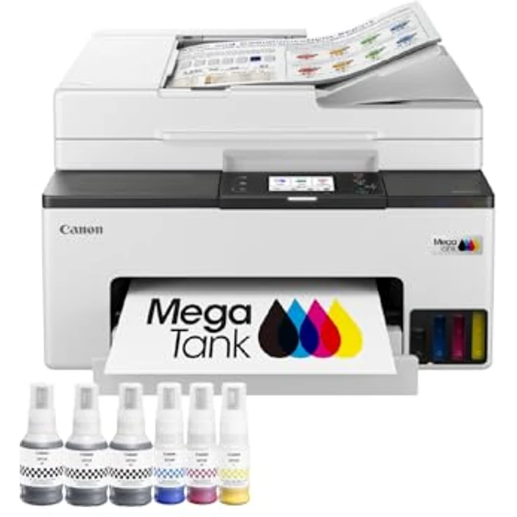 Canon MAXIFY GX2051, 4 in 1 Tintenstrahl-Multifunktionsdrucker mit Duplex-Funktion, WLAN und 6,7 cm Touchscreen, weiß – Bild 1