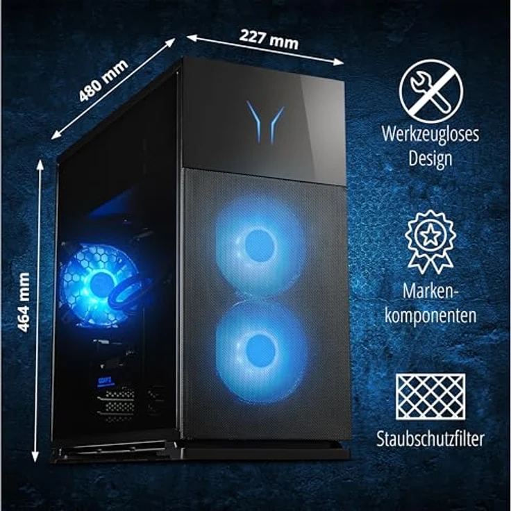 ERAZER Hunter X30 High-End Gaming Desktop PC (Intel Core i9-14900KF, 32GB Kingston Fury Beast RGB DDR5 RAM, NVIDIA GeForce RTX 4080 SUPER 16GB GDDR6X, 2TB PCIe SSD, Wasserkühlung, Win 11 Home, Schwarz) – Bild 3